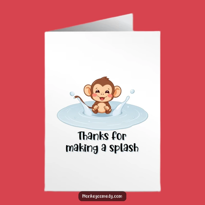 Free Printable Thank You Card: Monkey Splashing Fun, Thoughtful Downloadable Gift
