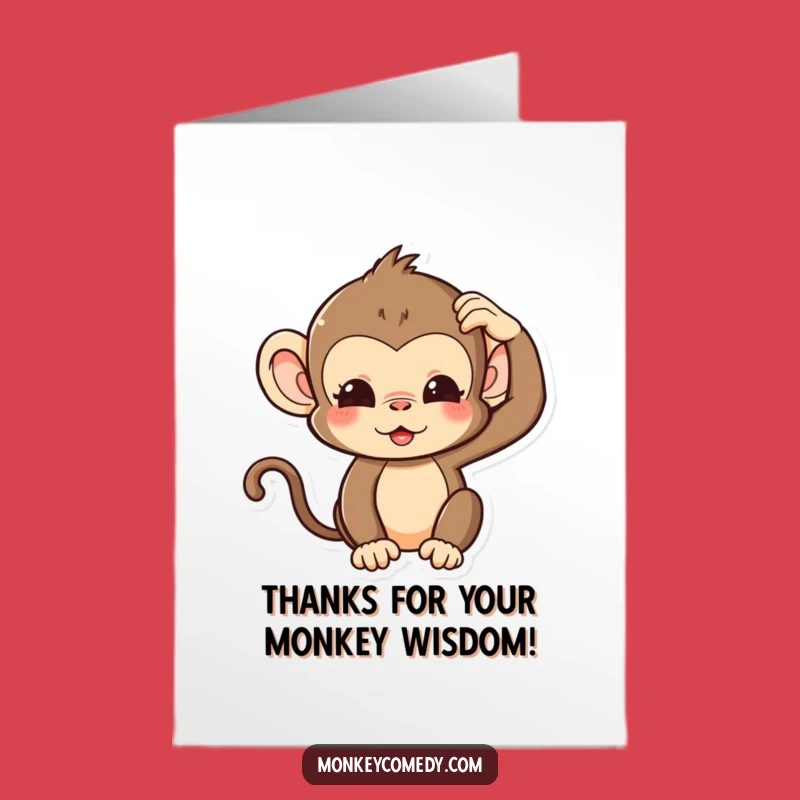 Free Printable Thank You Card: Silly Monkey Scratch, Humorous Downloadable Gratitude