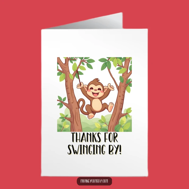 Gleeful Monkey Thank You Card: Free Printable Funny Downloadable Gift for Expressing Thanks