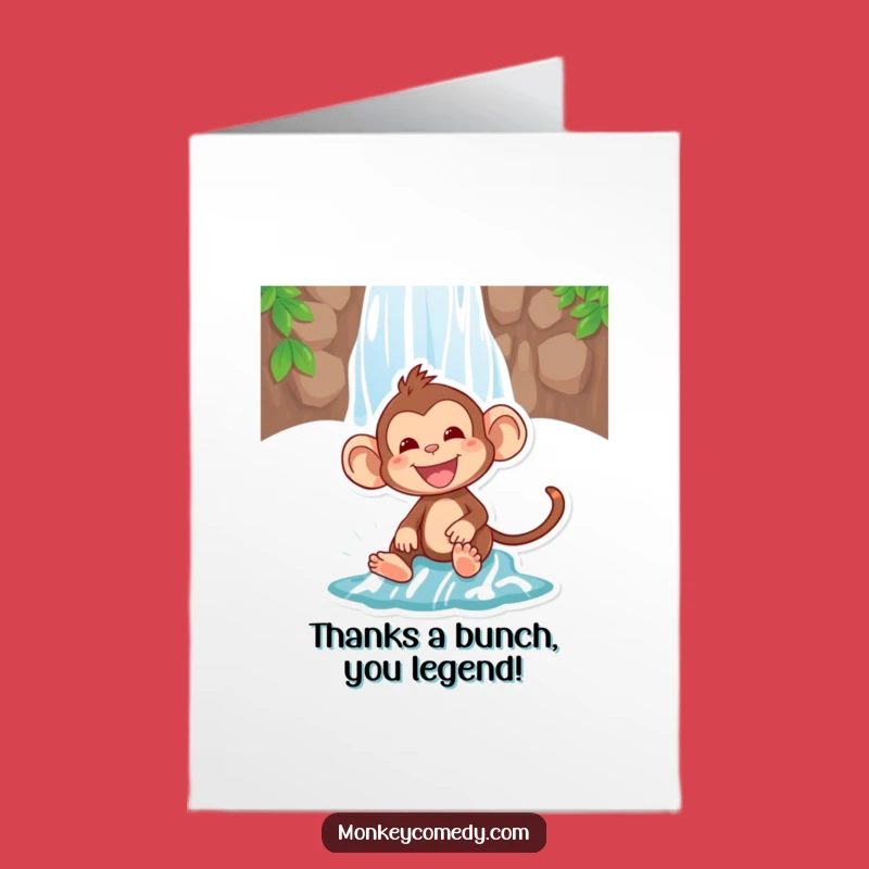 Free Printable Thank You Card: Monkey Waterfall Fun - Adorable Downloadable Gift!