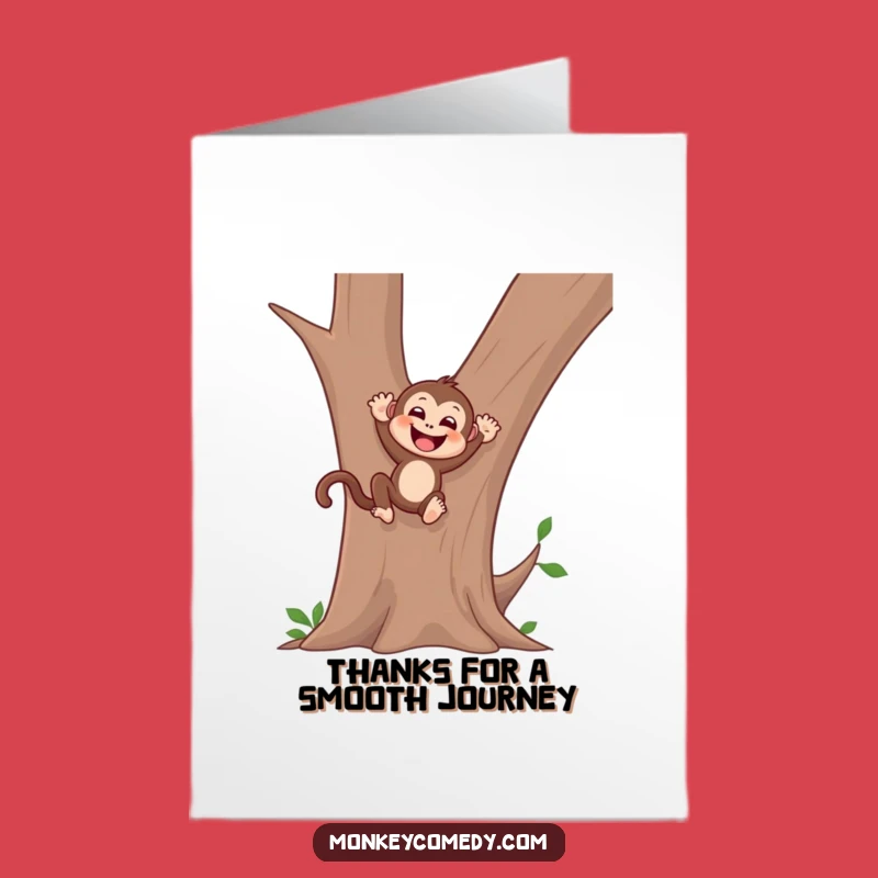 Free Printable Thank You Card: Joyful Monkey Slide, Sweet Downloadable Gratitude