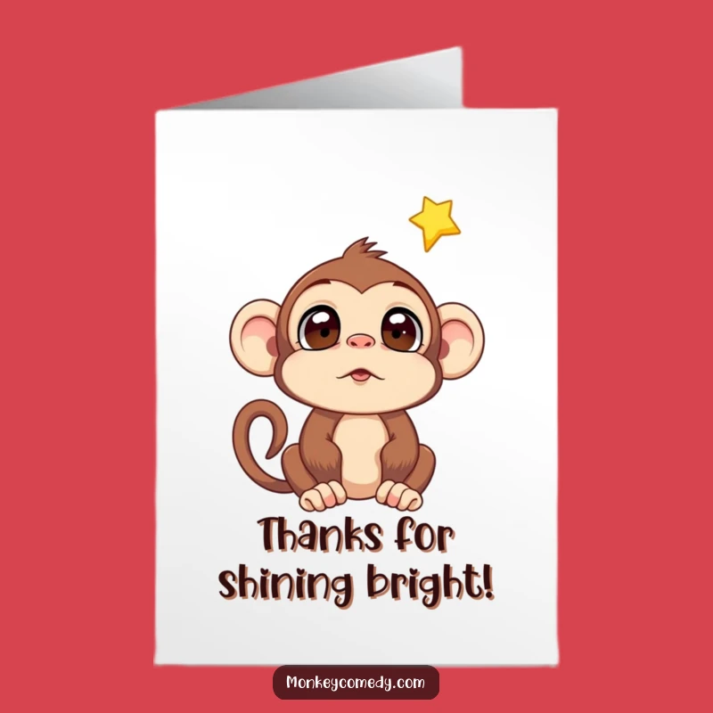 Gifted Gratitude: Free Printable Thank You Card, Surprised Monkey Star!
