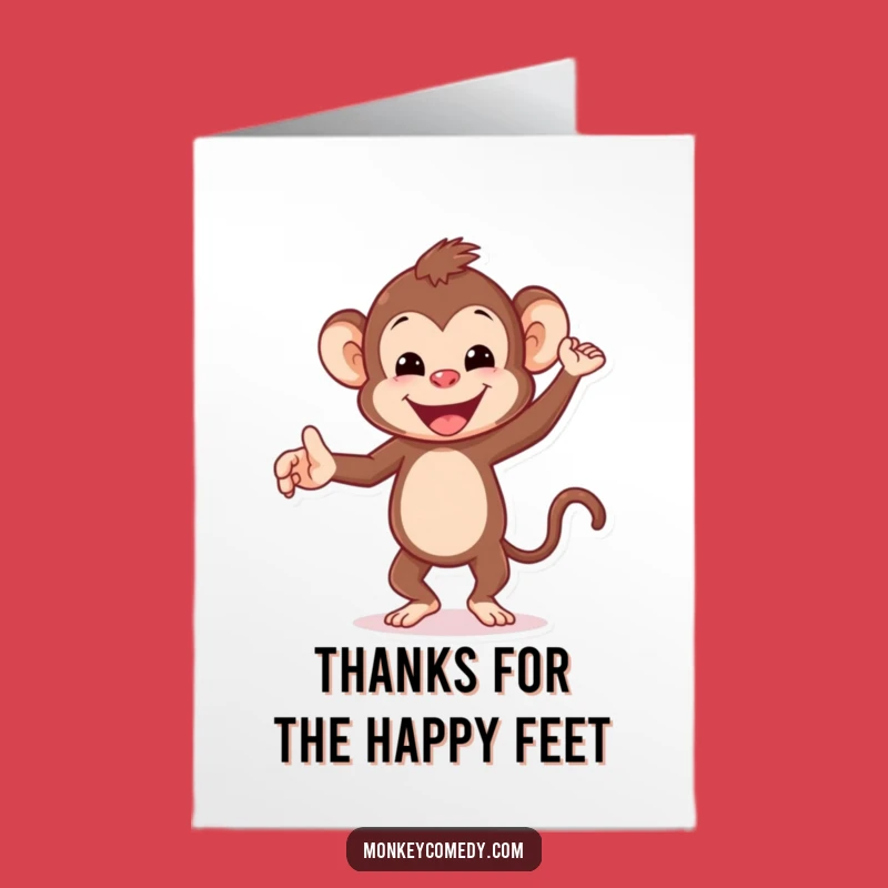 Free Printable Thank You Card: Thankful Dancing Monkey!