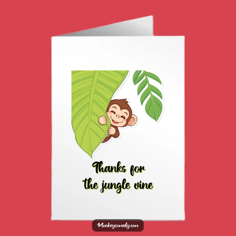 Free Printable Thank You Card: Monkey Wink Jungle Thanks, Fun Downloadable Gift