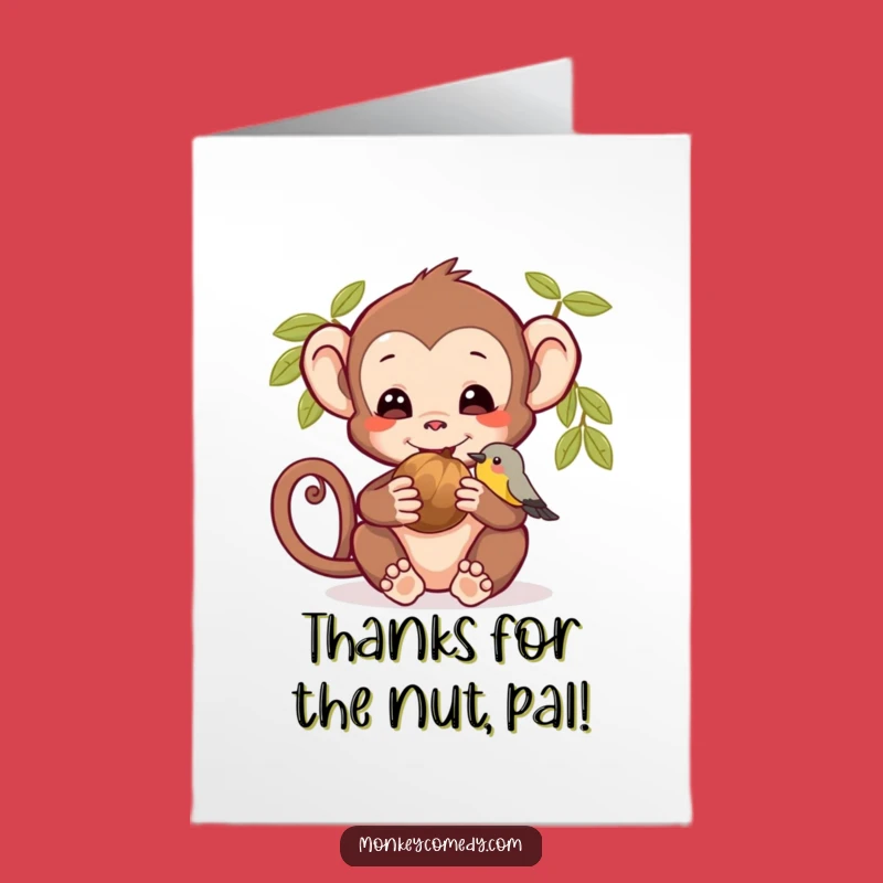 Free Printable Funny Monkey & Bird Thank You Card - DIY Download