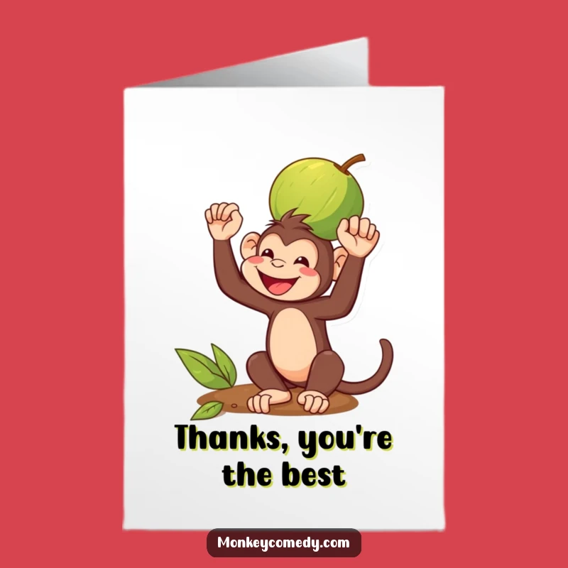 Free Printable Monkey Thank You Card: Grinning Coconut Balance Gift