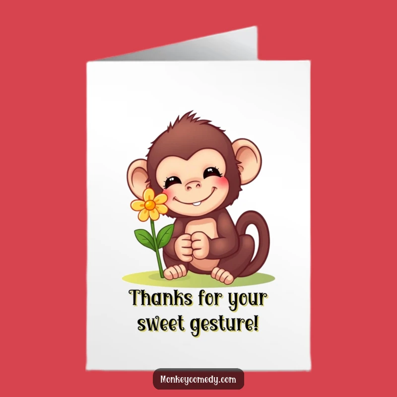 Tiny Flower, Big Thanks: Free Printable Card from a Sweet Monkey!