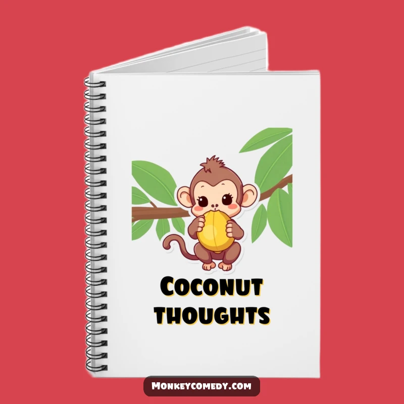 Curious Kawaii Monkey Coconut Notebook - Journal Your Adventures!