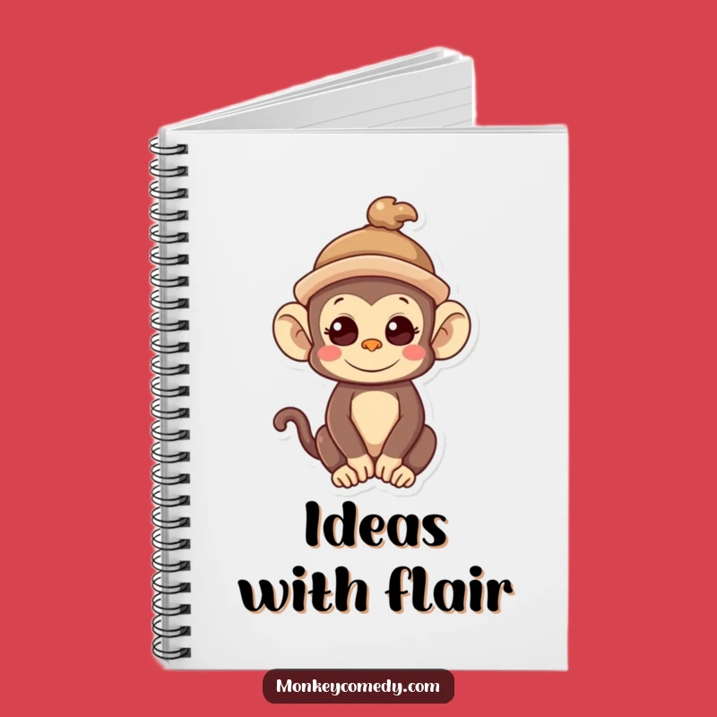 Funny Kawaii Monkey Hat Notebook - Quirky Ideas, Cute & Hilarious Journal Gift!