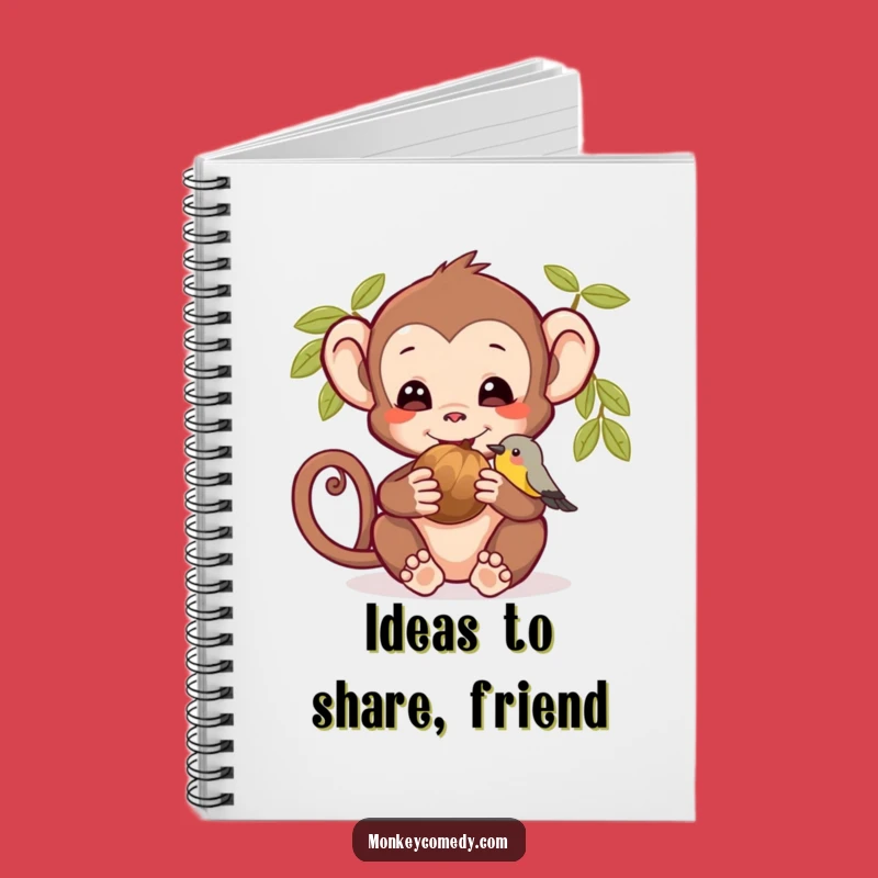 Funny Monkey & Bird Notebook: Adorable Animal Friendship Journal for Daily Notes