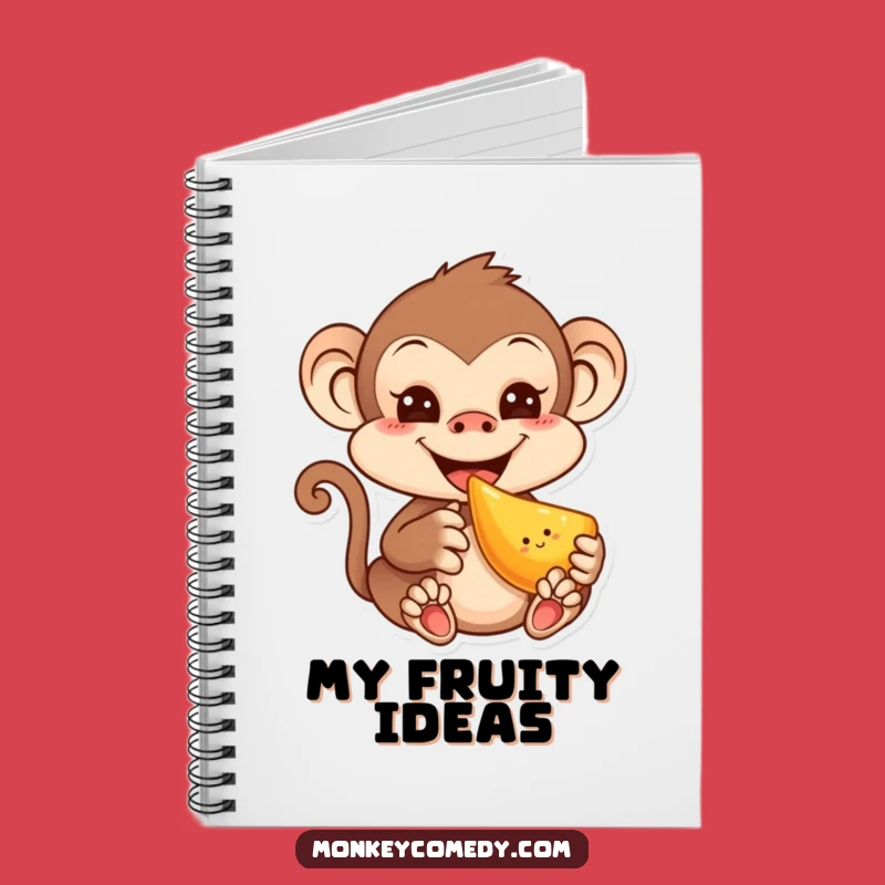 Funny Kawaii Monkey Notebook - Humorous Journal for Fruity Ideas