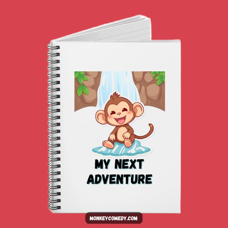 Funny Monkey Waterfall Notebook - Journal Your Adventures with Humor
