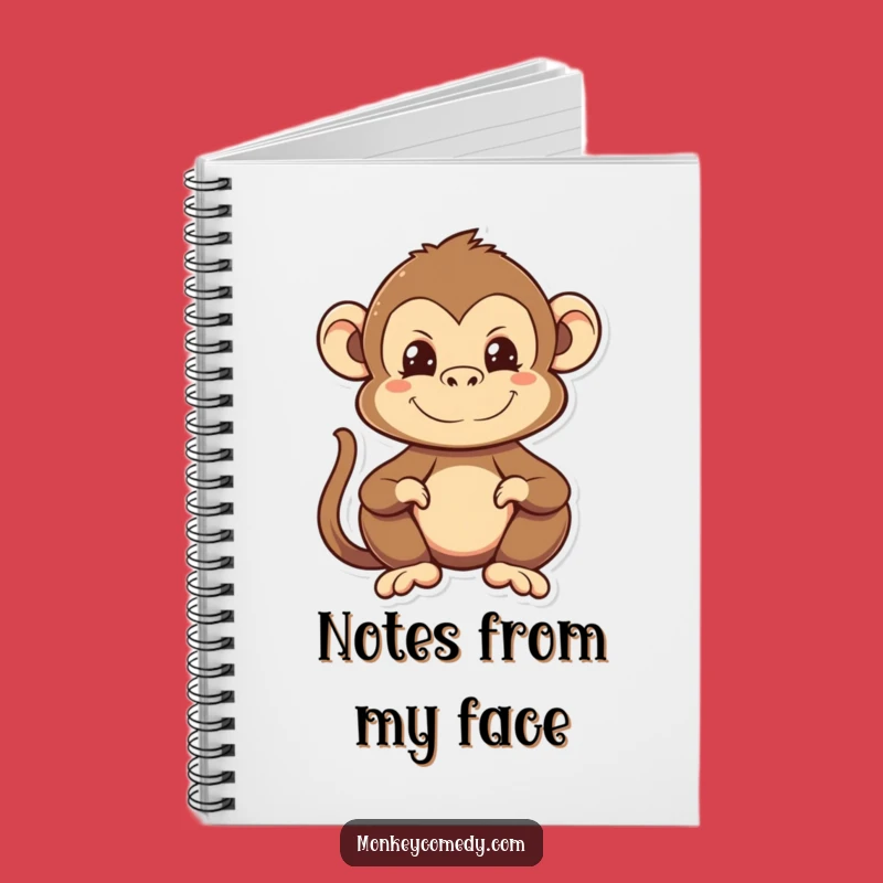 Funny Kawaii Monkey Notebook - Hilarious Face, Perfect for Jotting Jokes!