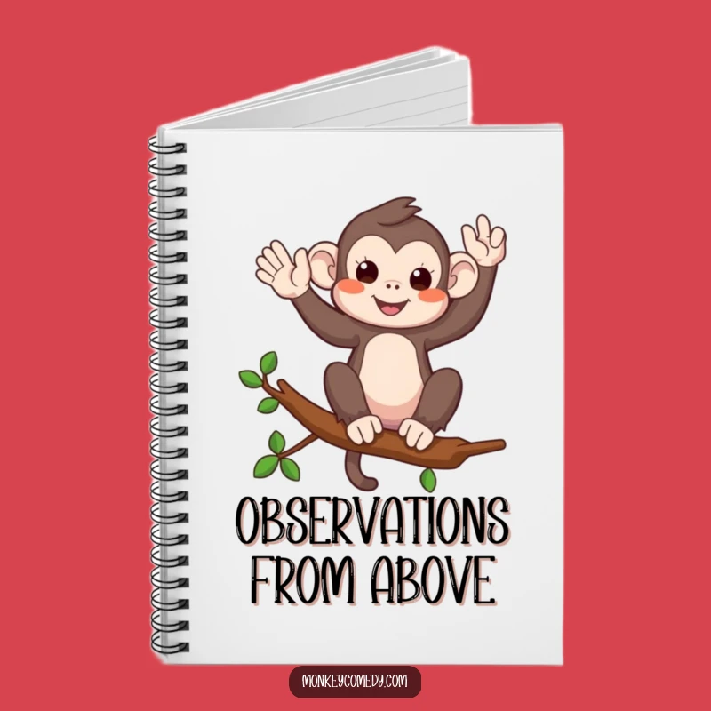Funny Monkey Waving Notebook - Jot Down Friendly Thoughts