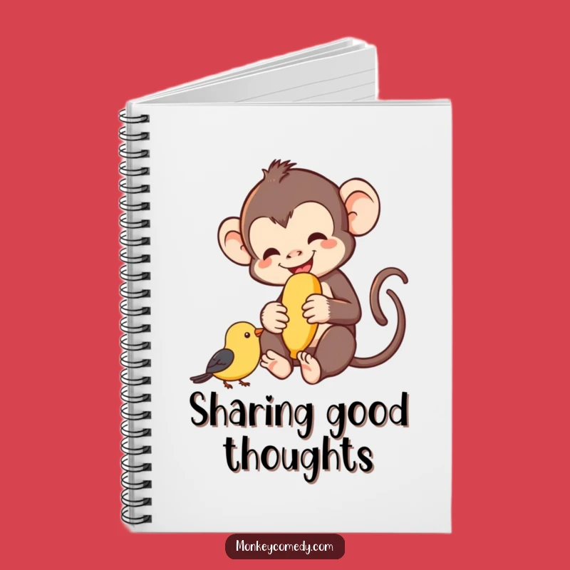 Funny Monkey Banana Bird Notebook - Happy Journal Funny Gift