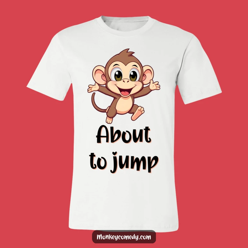Funny Kawaii Monkey Leaping T-Shirt: Show Your Excitement In Style