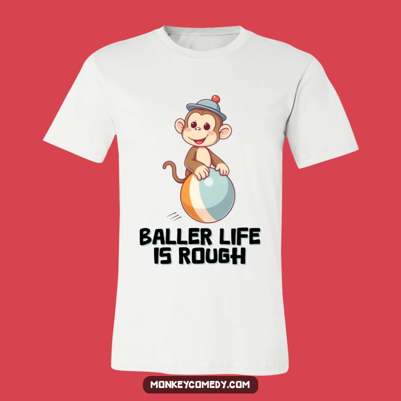 Funny Monkey Hat Ball Ride T-Shirt: A Comical Outfit for Laughter Lovers