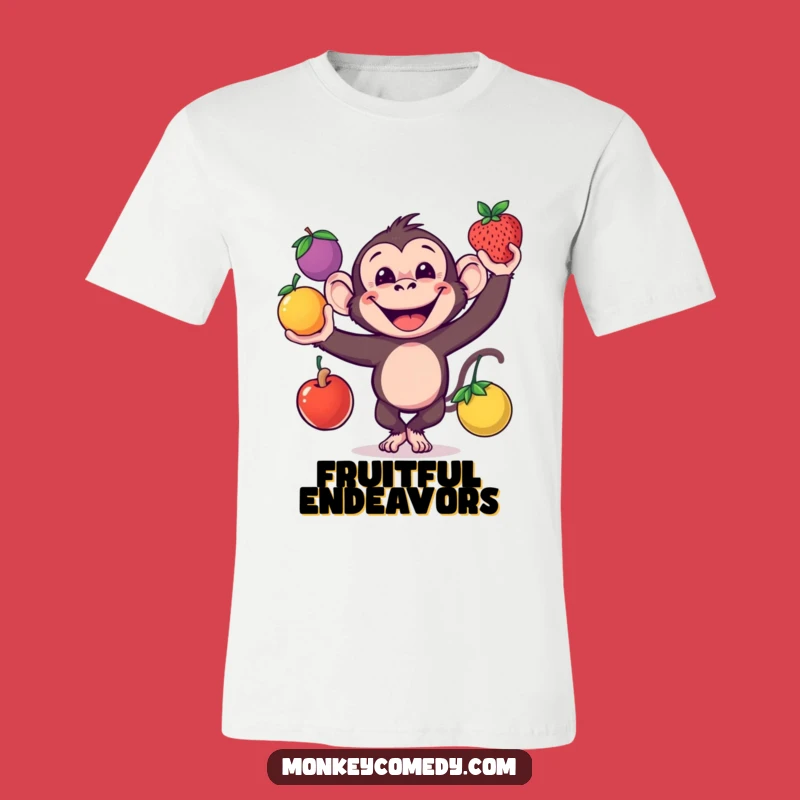 Funny Monkey Juggling T-Shirt: Grinning Fruit Juggler Funny Gift Tee