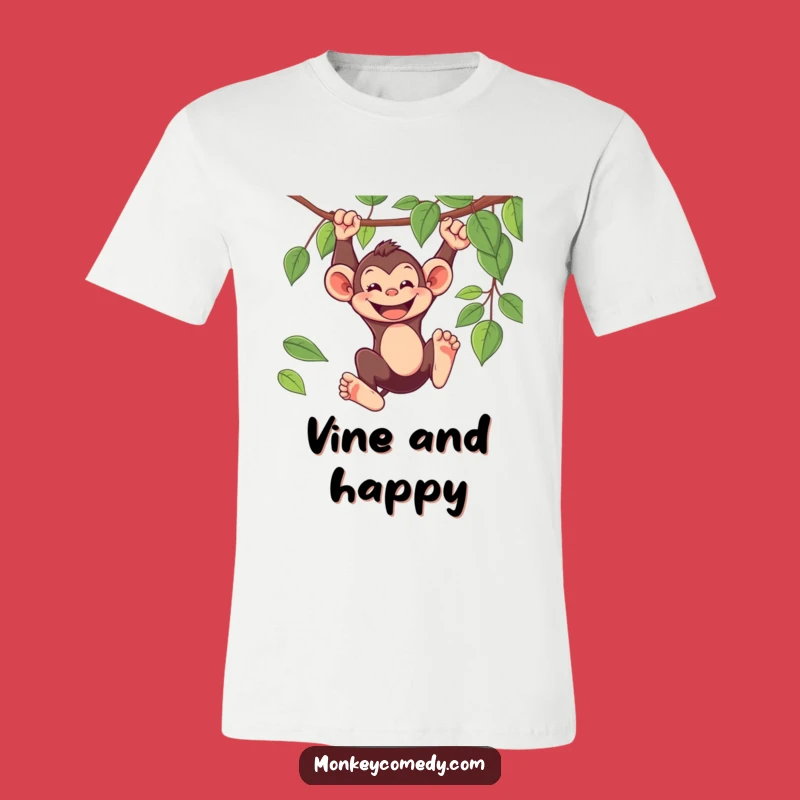 Funny Monkey Swinging T-Shirt: Joyful Primate Adventure Tee Gift