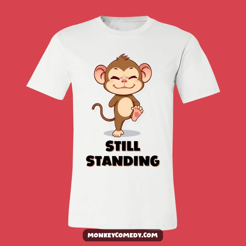 Funny Monkey T-Shirt - Hilarious Balancing Primate Tee