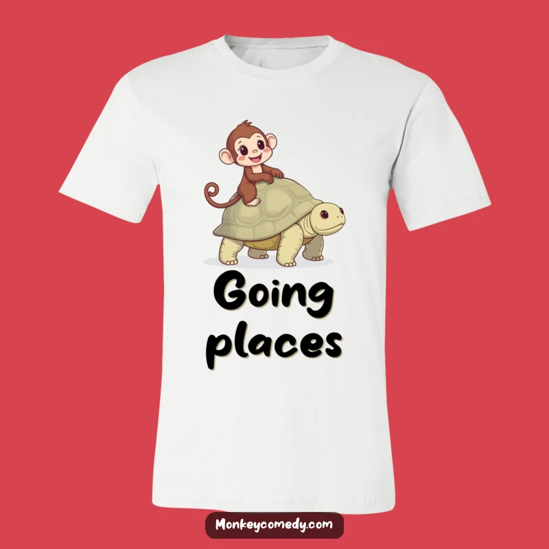 Funny Monkey Tortoise T-Shirt: Express Your Joyful Journey with this Primate Tee