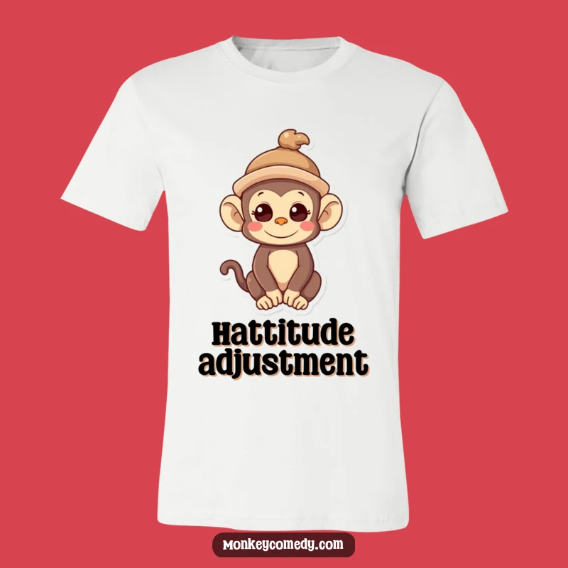 Funny Kawaii Monkey Hat Tee - Quirky Style, Adorable & Hilarious Gift!