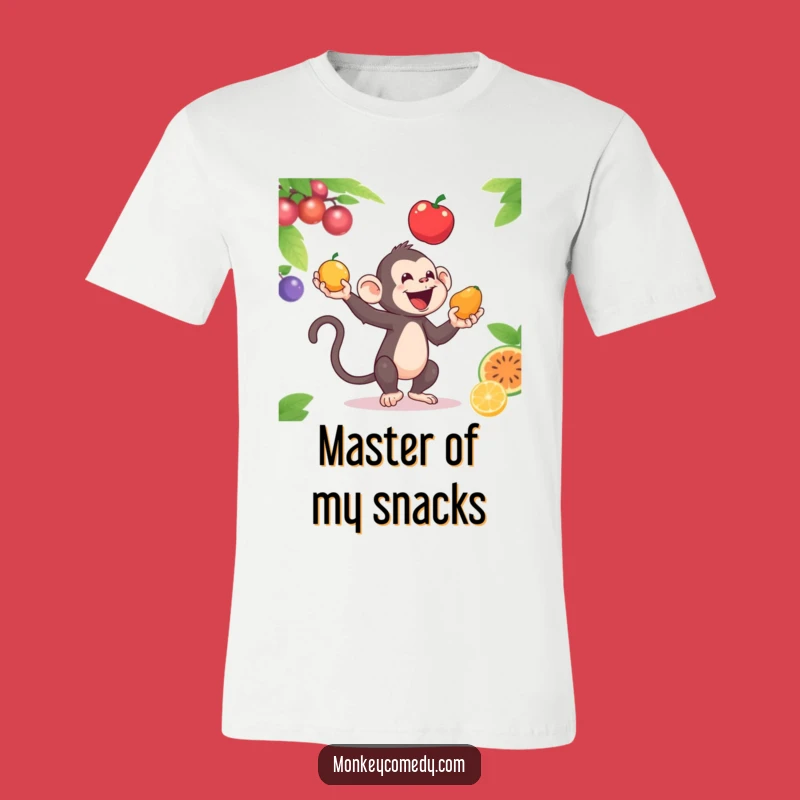 Funny Monkey Juggling T-Shirt - Comical Primate Apparel for Fruit Fans