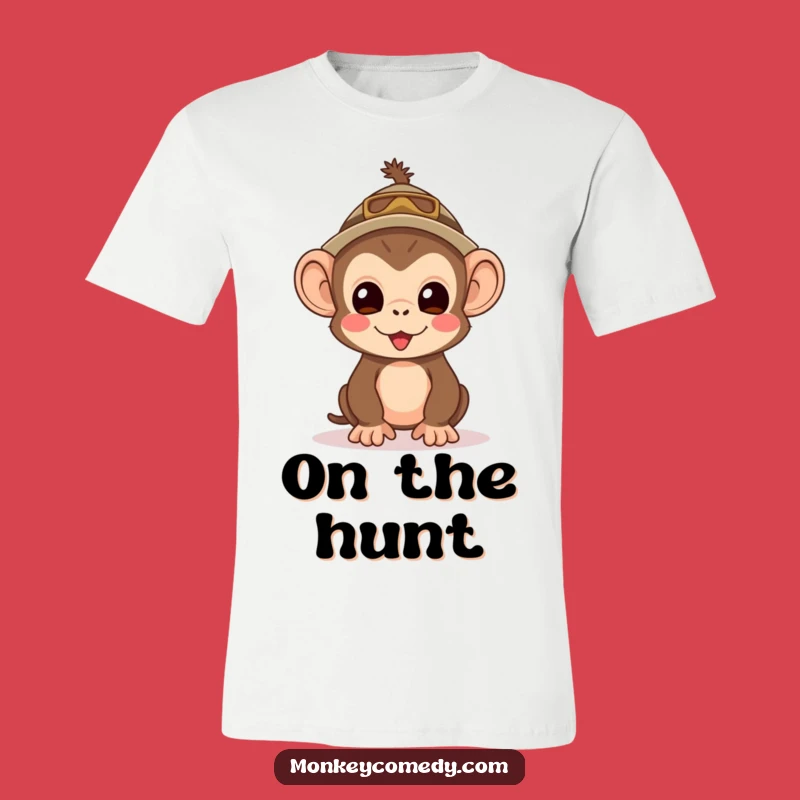 Funny Kawaii Monkey Explorer T-Shirt - Excited Adventure Tee, Ideal Funny Gift for Travelers