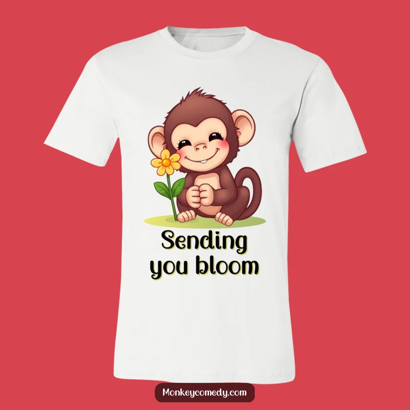 Funny Monkey Flower T-Shirt: Wear a Smile with This Sweet Tee!