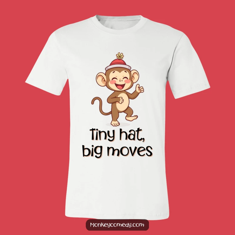 Funny Monkey Hat Dance Shirt: Hilarious Primate's Giggles on a Comfy Tee