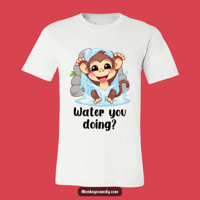 Funny Monkey Waterfall T-Shirt: Wear Your Joy with this Playful Primate Tee