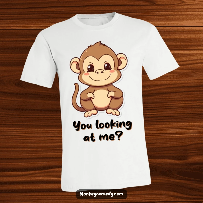 Funny Kawaii Monkey T-Shirt with a mischievous monkey sticking its tongue out, designed for comfort and laughs.