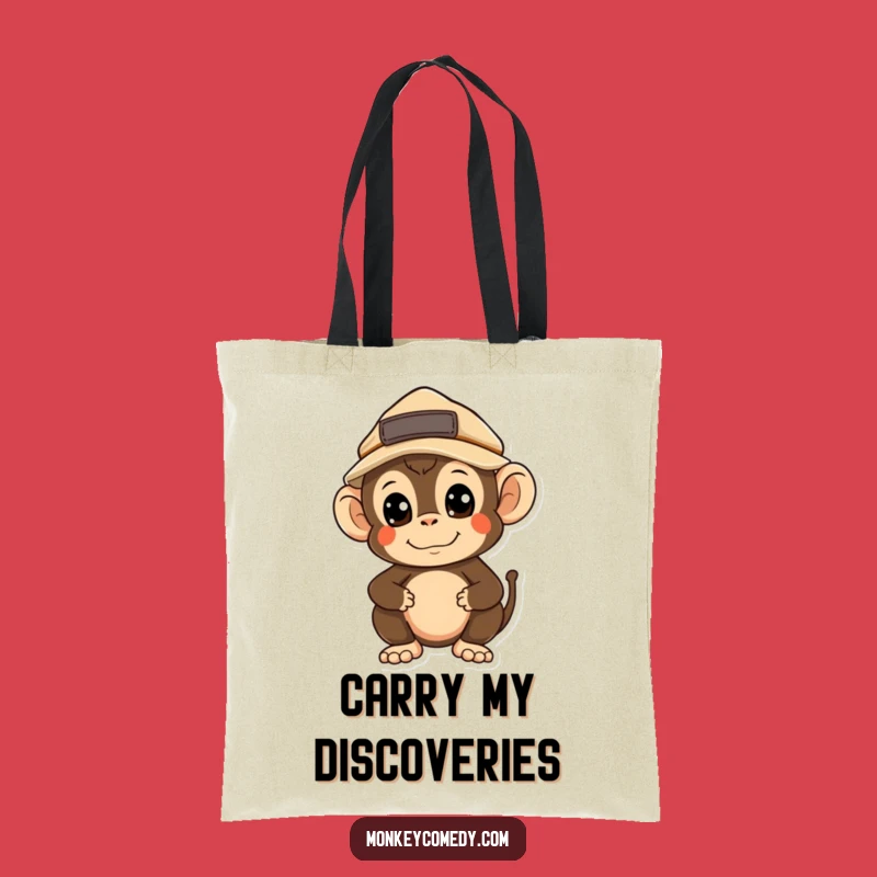 Funny Kawaii Monkey Explorer Tote Bag: Carry Your Discoveries in Style