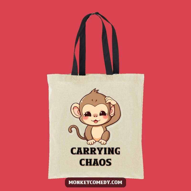 Funny Kawaii Monkey Tote Bag: Carry Your Ponderings!
