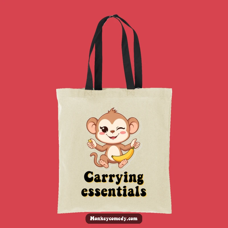 Funny Kawaii Monkey Tote Bag - Juggling Banana Carry-All, Perfect Humorous Gift