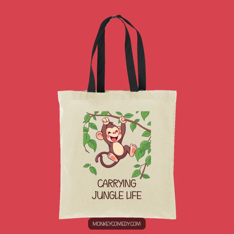 Funny Monkey Swinging Tote Bag - Carry Your Essentials with Primate Style