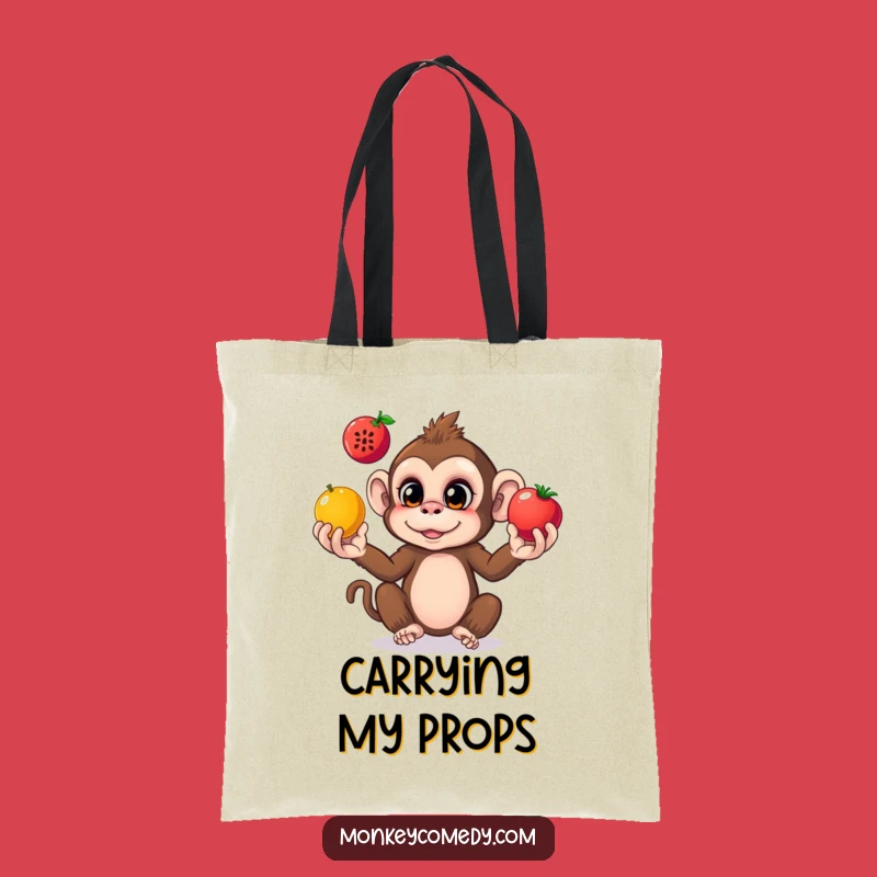 Funny Monkey Juggling Tote Bag: Carry Your Essentials with Playful Fruitful Flair