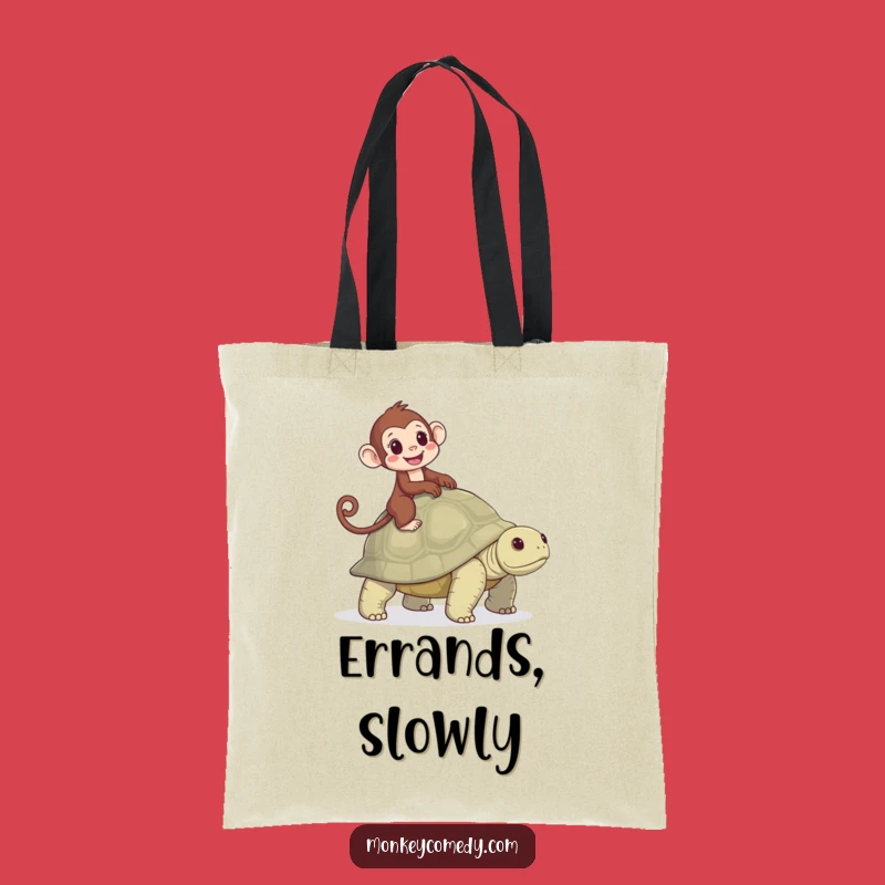 Funny Monkey Tortoise Tote Bag: Carry Your Essentials with Hilarious Primate Style
