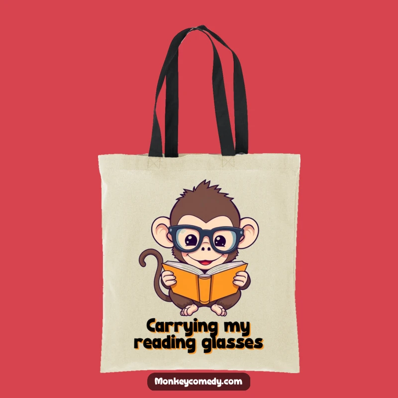 Funny Bookworm Monkey Tote Bag: Carry Your Books & Brainpower with Style