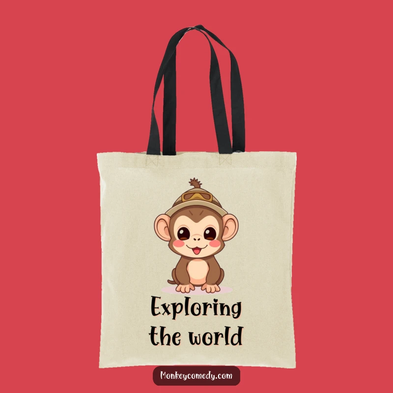 Funny Kawaii Monkey Explorer Tote Bag - Adventure Carry-All, Perfect Humorous Gift