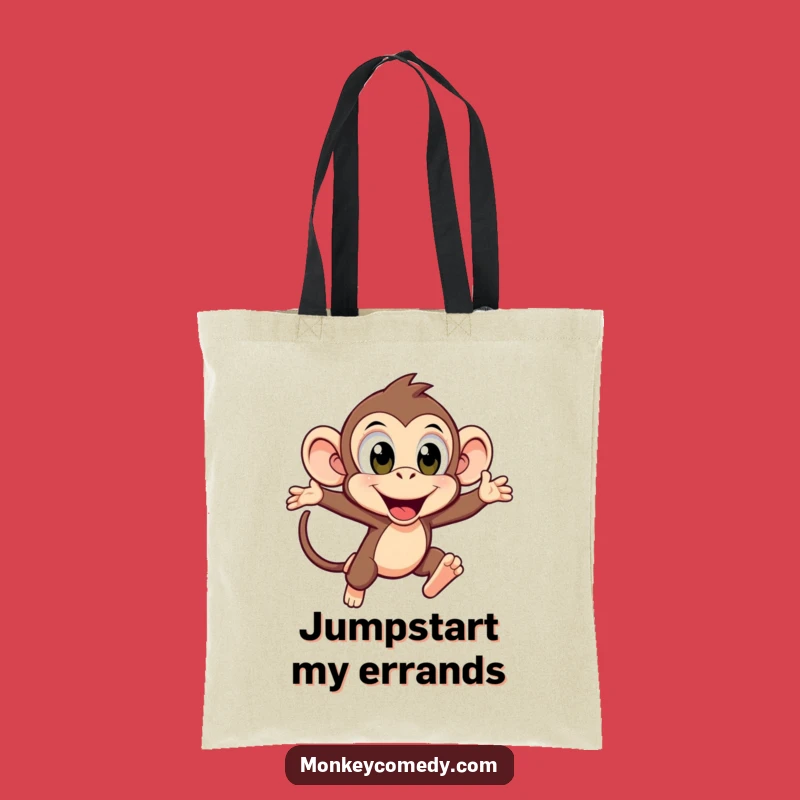 Funny Kawaii Monkey Leaping Tote Bag: Carry Your Excitement Everywhere