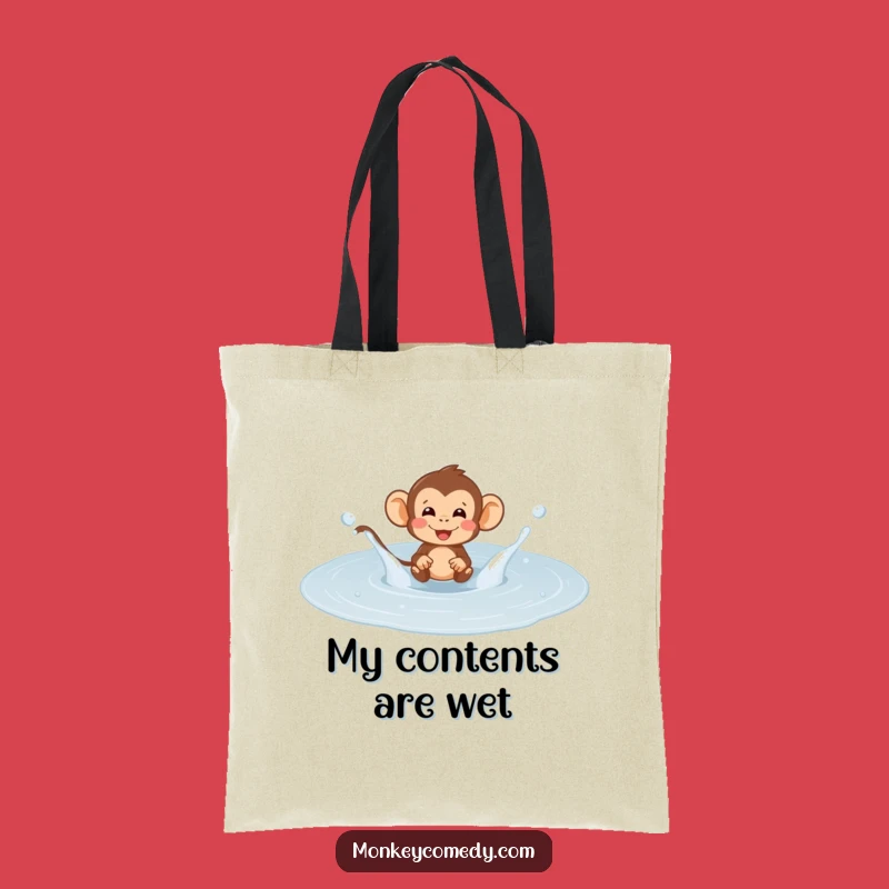 Funny Monkey Puddle Splash Tote Bag: Carry Your Fun, Playful & Chic!