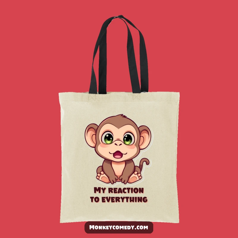 Funny Monkey Surprise Tote Bag: Carry Your Astonishment With Playful Style