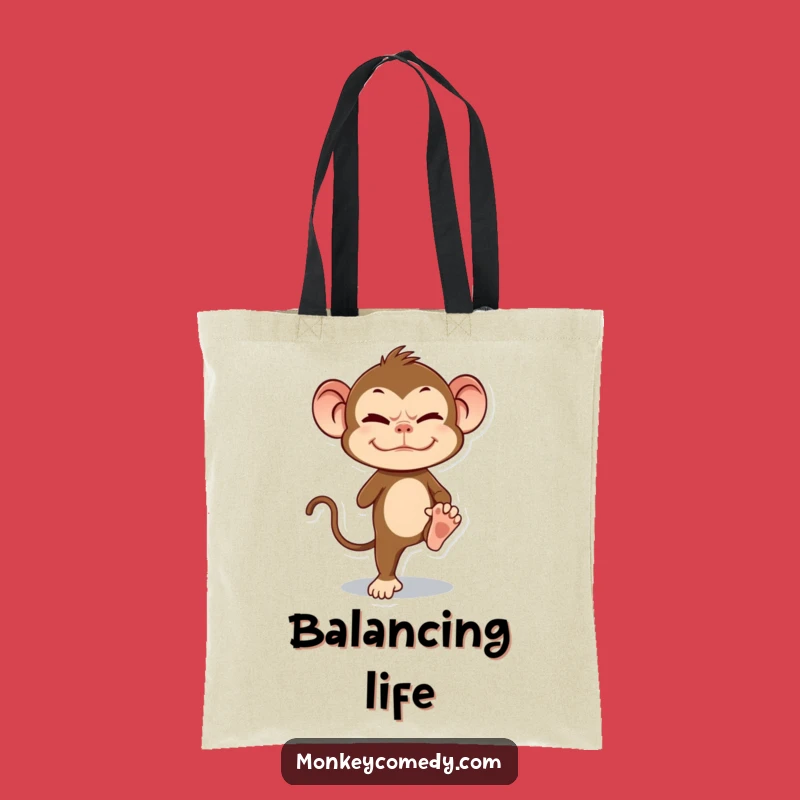 Funny Monkey Tote Bag - Hilarious Balancing Primate Accessory