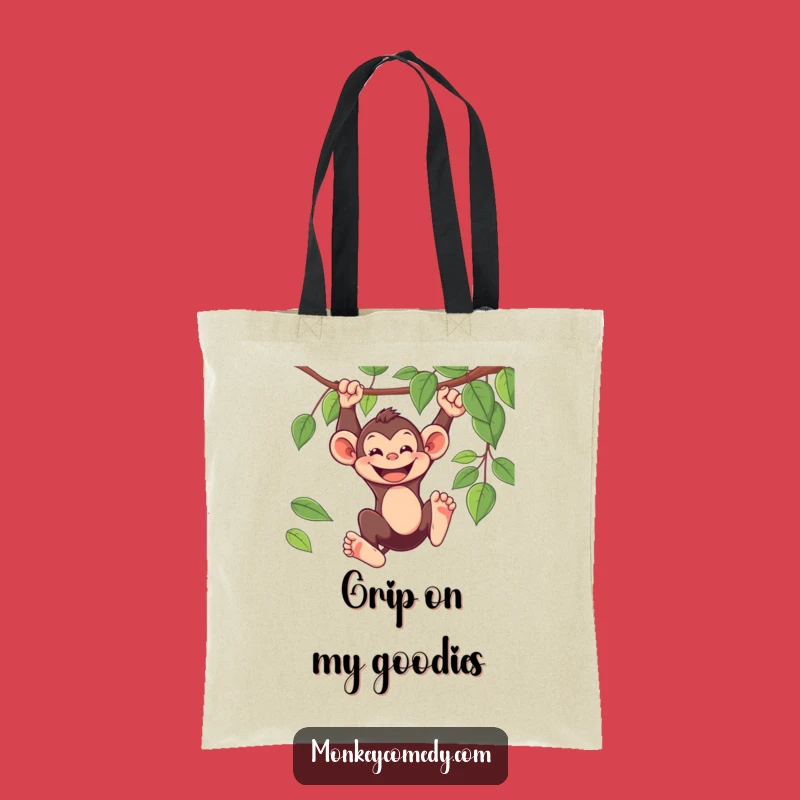 Funny Monkey Tote Bag: Swinging Joyful Primate Carry-All Gift