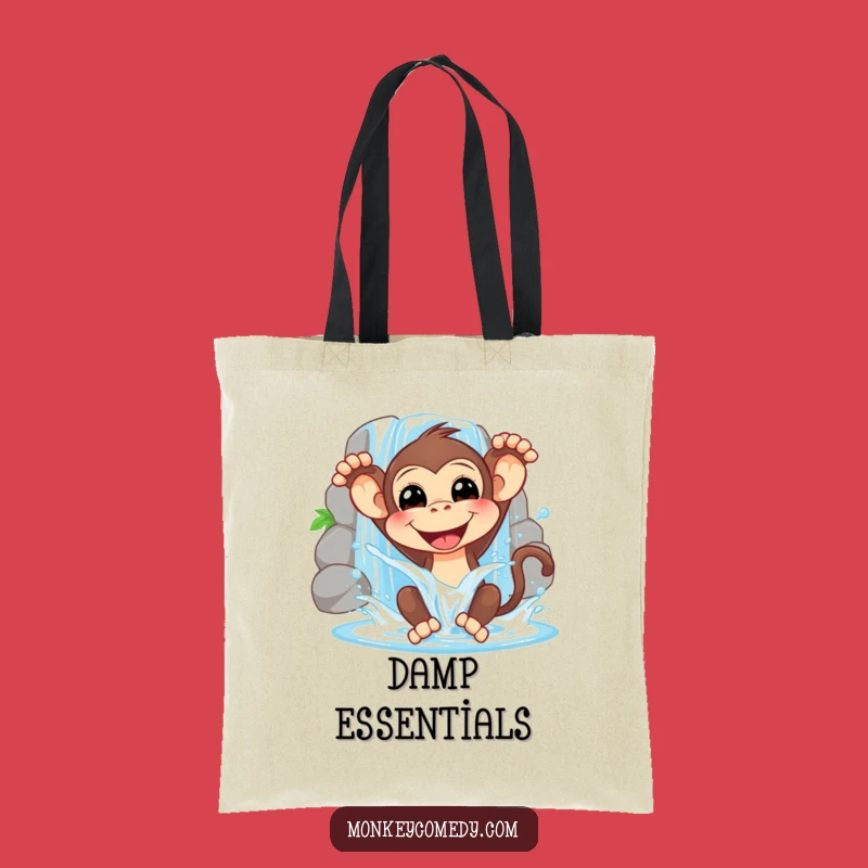 Funny Monkey Waterfall Tote Bag: Carry Your Fun with this Playful Primate