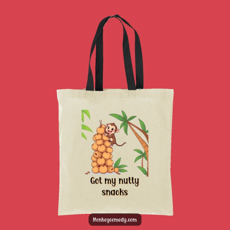 Funny Monkey Coconut Climb Tote Bag: Carry Your Goals and Groceries