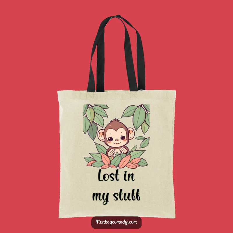 Funny Kawaii Monkey Leaf Tote: Carry Hidden Treasures Funny Gift
