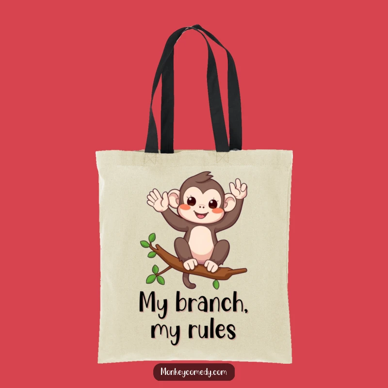 Funny Monkey Waving Tote Bag - Chic and Comical Greeting Accessory