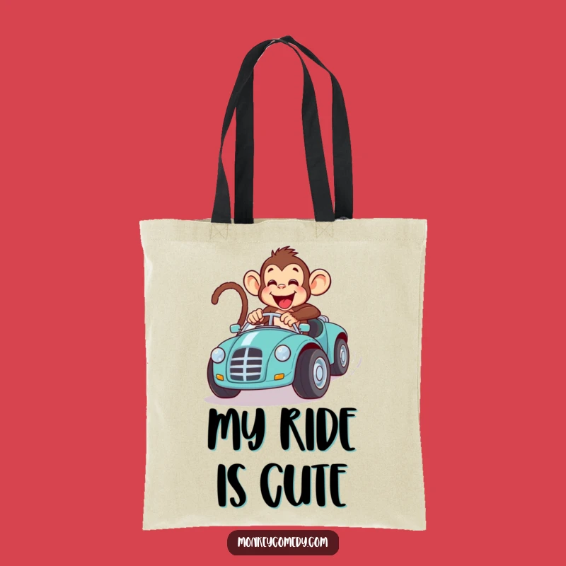 Funny Monkey Toy Car Race Tote Bag: Carry Your Speed, Chic & Comical!